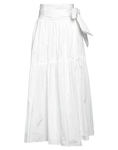Douuod Woman Maxi Skirt White Size 2 Polyester
