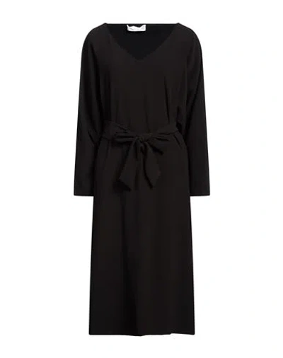 Douuod Woman Midi Dress Black Size 8 Polyester