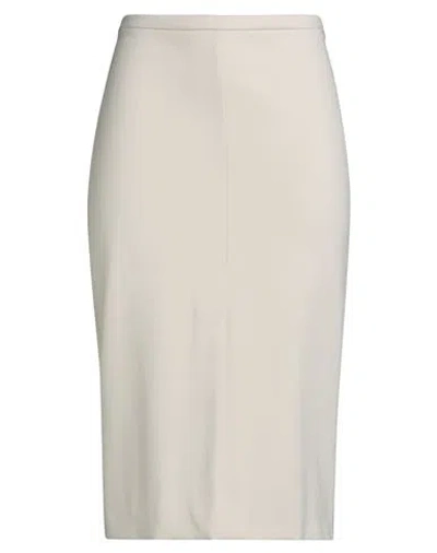 Douuod Woman Midi Skirt Beige Size 8 Viscose, Nylon, Elastane