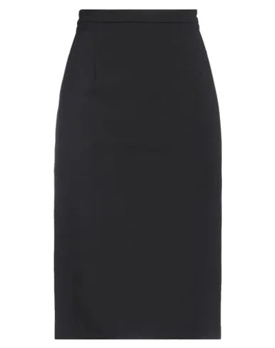 DOUUOD DOUUOD WOMAN MIDI SKIRT BLACK SIZE 8 VISCOSE, POLYAMIDE, ELASTANE
