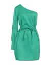 Douuod Woman Mini Dress Green Size 6 Cotton