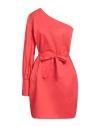 Douuod Woman Mini Dress Red Size 8 Cotton