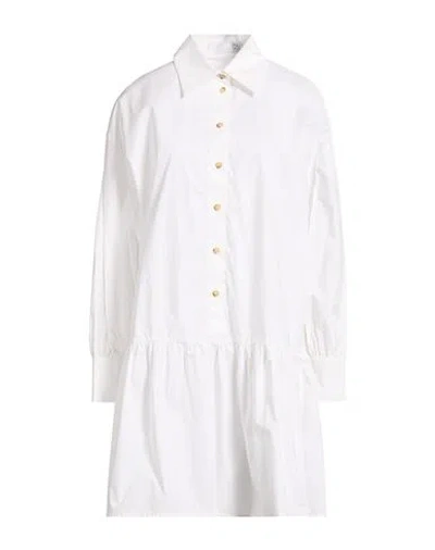 Douuod Woman Mini Dress White Size 4 Cotton