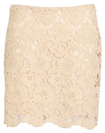 Douuod Woman Mini Skirt Cream Size 8 Cotton In Neutral