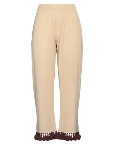 Douuod Woman Pants Beige Size M Cotton