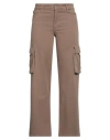 Douuod Woman Pants Brown Size 31 Cotton, Elastane In Brown