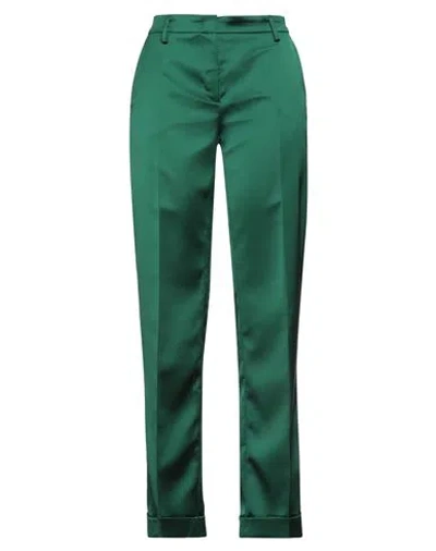 Douuod Woman Pants Dark Green Size 4 Polyester, Elastane