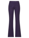 Douuod Woman Pants Dark Purple Size 4 Cotton, Elastane In Purple