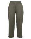 Douuod Woman Pants Military Green Size 8 Virgin Wool, Polyester In Green