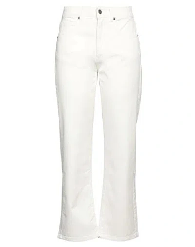 Douuod Woman Pants Off White Size 28 Cotton, Elastane