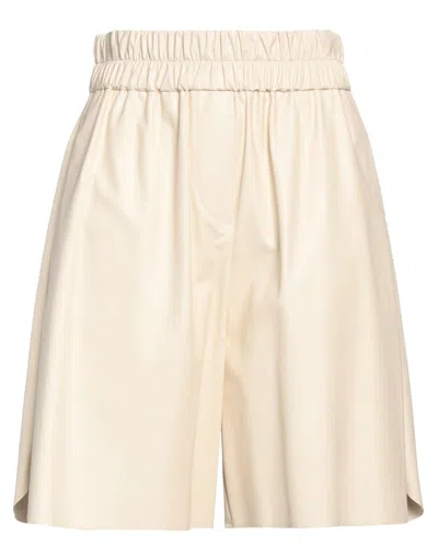 Douuod Woman Shorts & Bermuda Shorts Beige Size 6 Polyurethane, Viscose