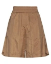 Douuod Woman Shorts & Bermuda Shorts Camel Size 6 Polyamide, Silk In Beige