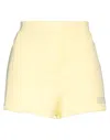Douuod Woman Shorts & Bermuda Shorts Pastel Yellow Size S Cotton In Yellow
