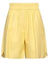 Douuod Woman Shorts & Bermuda Shorts Yellow Size 8 Polyurethane, Viscose In Yellow