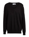 Douuod Woman Sweater Black Size Xl Cotton, Silk In Black
