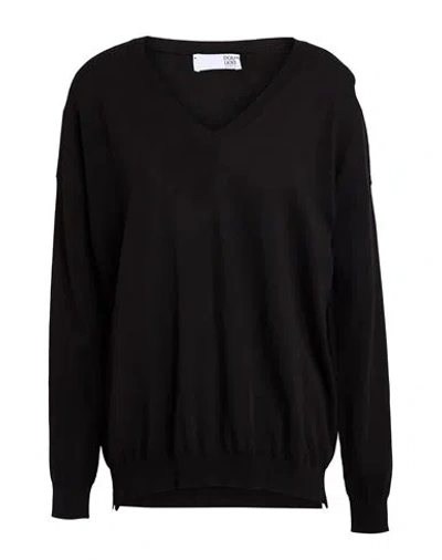 Douuod Woman Sweater Black Size Xl Cotton, Silk