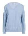 Douuod Woman Sweater Light Blue Size Xl Cotton, Silk
