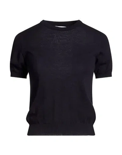 Douuod Woman Sweater Midnight Blue Size S Cotton, Silk In Black