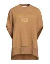 Douuod Woman Sweatshirt Camel Size M Cotton In Beige