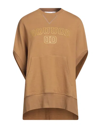 Douuod Woman Sweatshirt Camel Size M Cotton In Beige