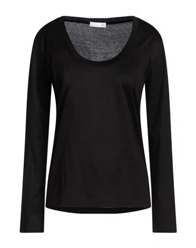 Douuod Woman T-shirt Black Size L Cotton