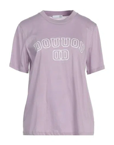 Douuod Woman T-shirt Lilac Size L Cotton In Purple