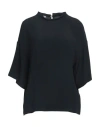 Douuod Woman Top Black Size 8 Acrylic, Silk