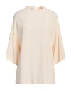 Douuod Woman Top Cream Size 6 Acrylic, Silk In White