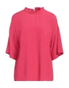 Douuod Woman Top Fuchsia Size 8 Acrylic, Silk In Pink