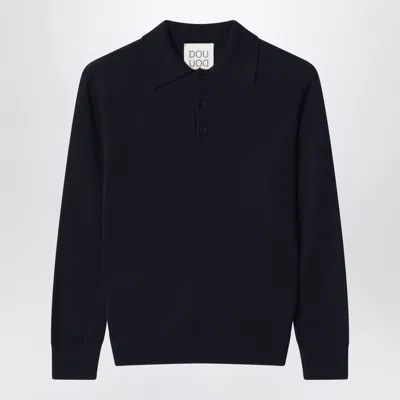 Douuod Women's Wool Polo Shirt In Blue