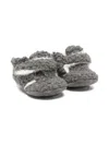 Douuod Wool Cross-strap Pre-walkers In Gray