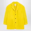 Douuod Yellow Single-breasted Coat In Wool Blend