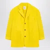 Douuod Yellow Single-breasted Coat In Wool Blend In Yellow
