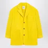 Douuod Yellow Single-breasted Coat In Wool Blend In Yellow