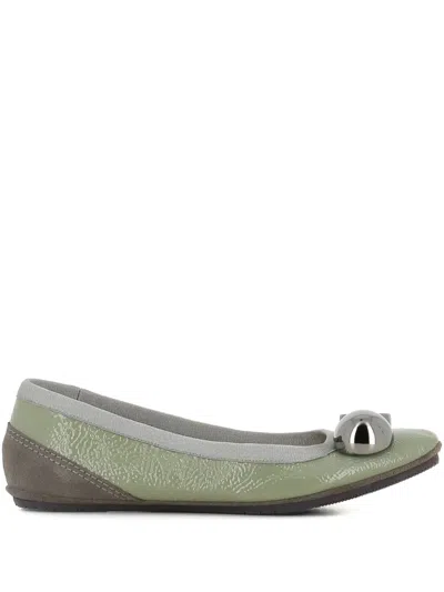 Dove Nuotano Gli Squali Becky Appliqué Ballet Flats In Green