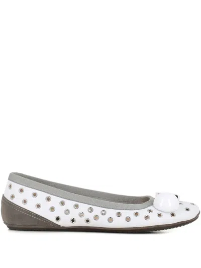 Dove Nuotano Gli Squali Becky Ballet Flats In White