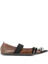 Dove Nuotano Gli Squali Elasticated-strap Ballet Flats In Brown