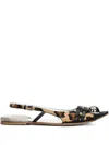 Dove Nuotano Gli Squali Leopard-print Slingback Flats