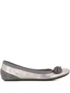 Dove Nuotano Gli Squali Metallic Leather Ballet Flats In Neutral
