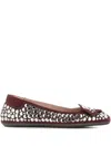 Dove Nuotano Gli Squali Where Sharks Swim Studded Ballet Flats In Brown