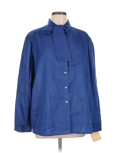 Pre-owned Dove Usa Long Sleeve Blouse In Blue