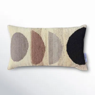 Dovetail Furniture 100% Wool Lumbar Rectangular Ivory/brown/black Pillow Cover & Insert In Black;brown;ivory