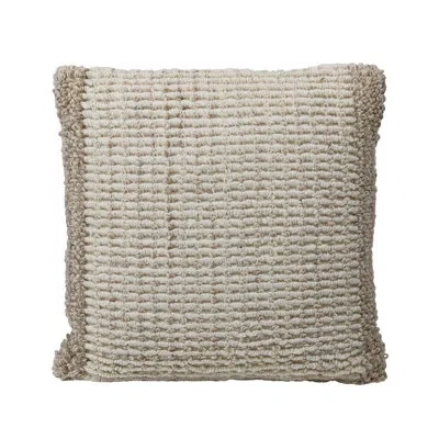Dovetail Furniture Aadan Wool Throw Square Pillow In Beige;ivory