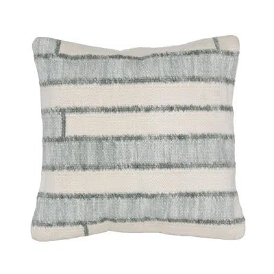 Dovetail Furniture Ashma Handwoven Pet Yarn Pillow, Seafoam Green In Seafoam Green,ivory