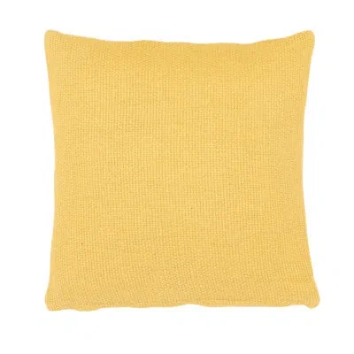 Dovetail Furniture Bellamy 20" X 20" Linen  Blend Square Throw Pillow In Yellow