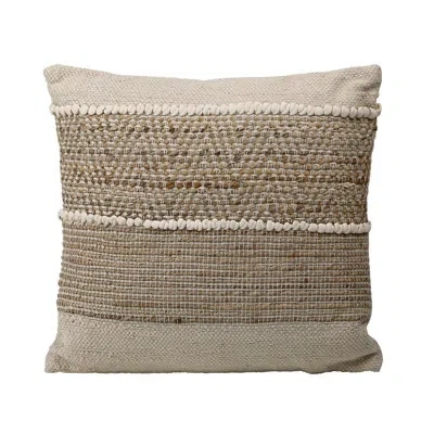 Dovetail Furniture Blanche Wool Throw Square Pillow Cover & Insert In Natural
