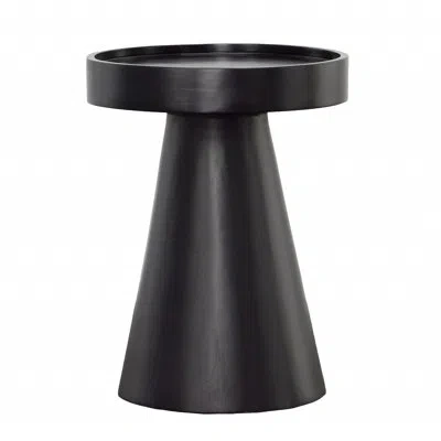 Dovetail Furniture Blandon 16" Round Mango Wood End Table, Black