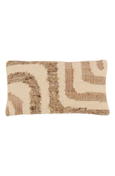 Dovetail Furniture Cairo Handwoven Jute & Wool Lumbar Pillow In Sand