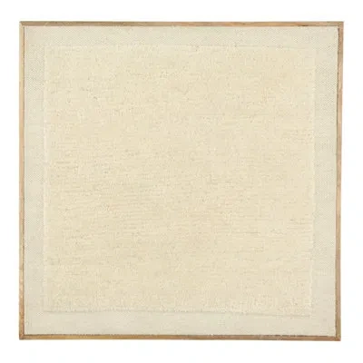 Dovetail Furniture Cesar Woven Wool Rug Wall Art With Natural Hardwood Frame