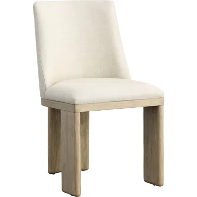 Dovetail Furniture Cora Linen Upholstered Dining Chair With Ash Wood Frame In Beige